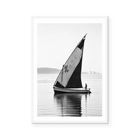 Solitary Sailboat in Still Waters | Art Print