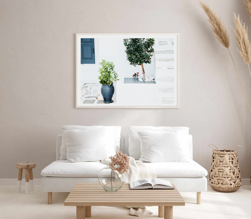 White House in Santorini | Art Print