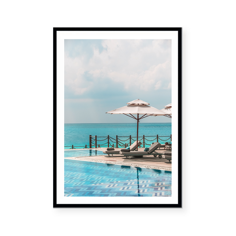 Sun Chairs By The Pool | Art Print