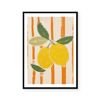 Lemons On Stripes II | Art Print