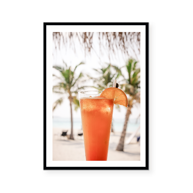 Orange Cocktail By The Beach | Art Print