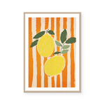 Lemons On Stripes I | Art Print