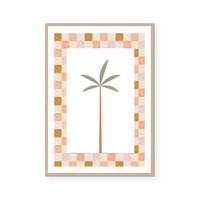 Palm Tree On Check | Art Print