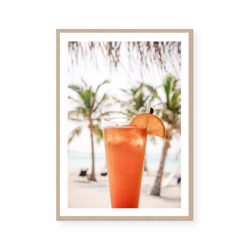 Orange Cocktail By The Beach | Art Print