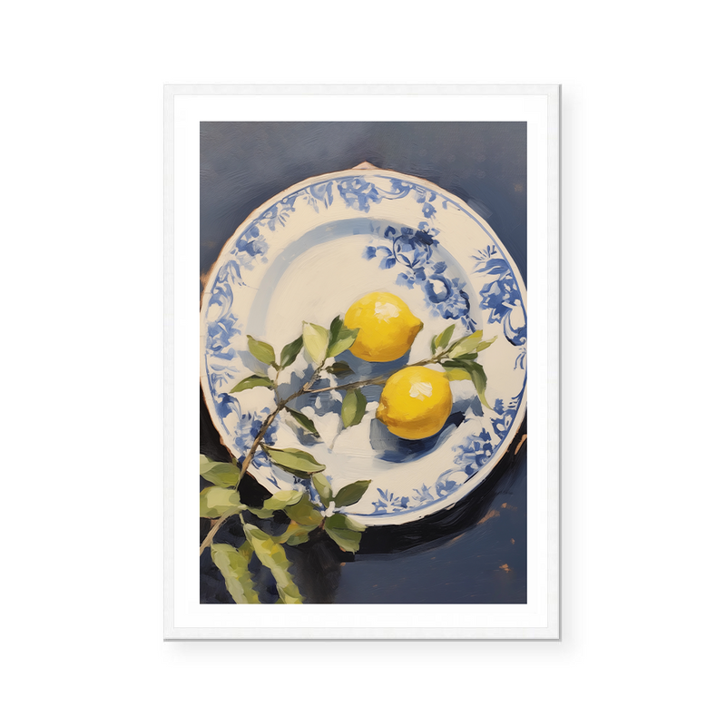 Lemons On A Plate | Art Print