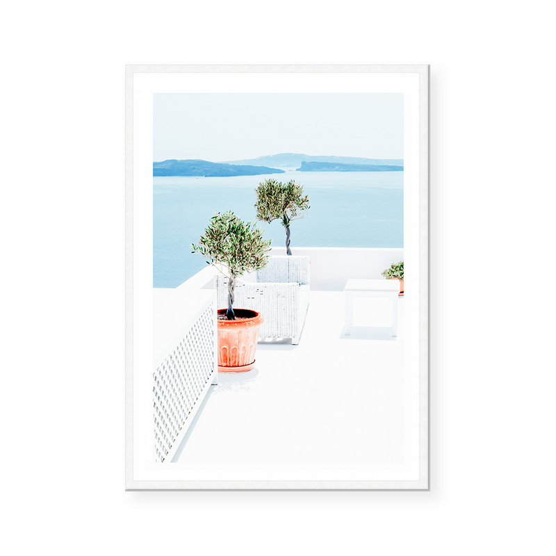 Terrace With Sea View In Greece | Art Print