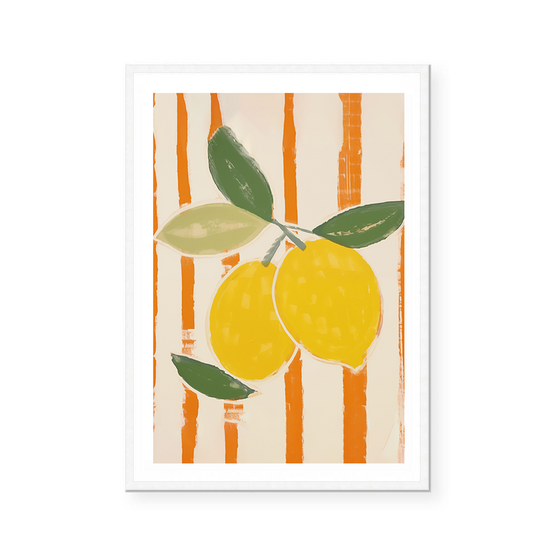 Lemons On Stripes II | Art Print