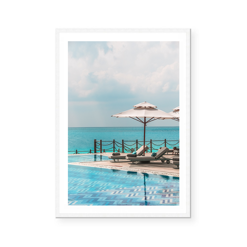 Sun Chairs By The Pool | Art Print