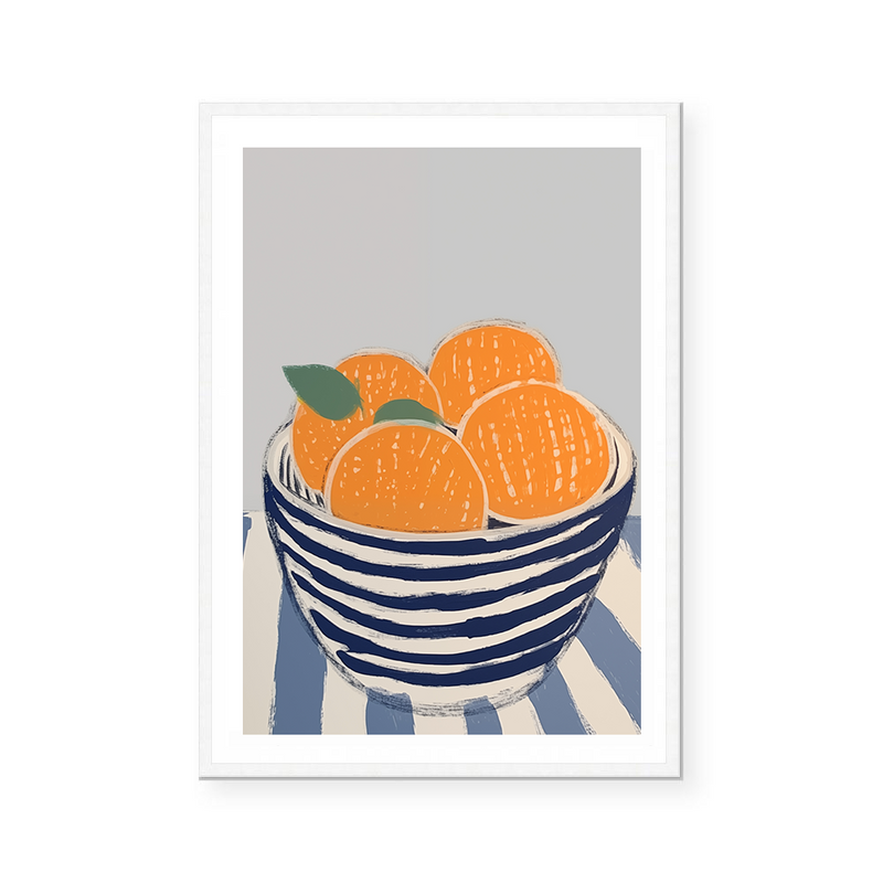 Oranges On Stripes II | Art Print