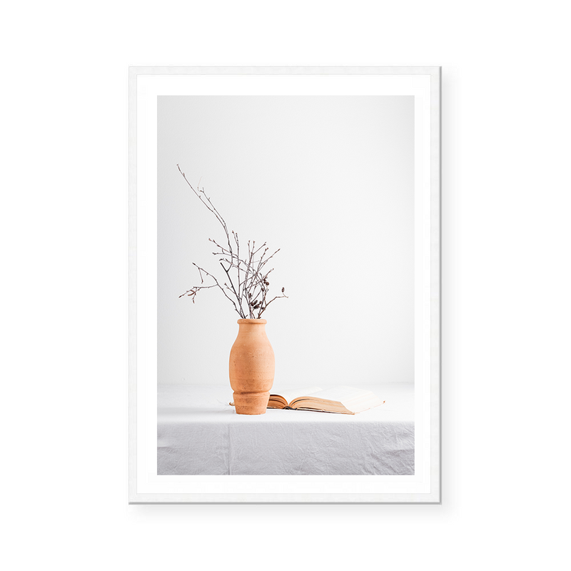 Clay Vase With Dry Branches | Art Print