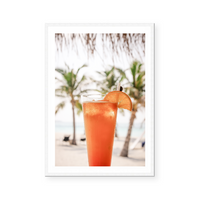 Orange Cocktail By The Beach | Art Print