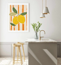 Lemons On Stripes II | Art Print