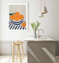 Oranges On Stripes I | Art Print