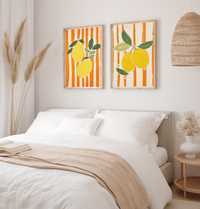 Lemons On Stripes II | Art Print