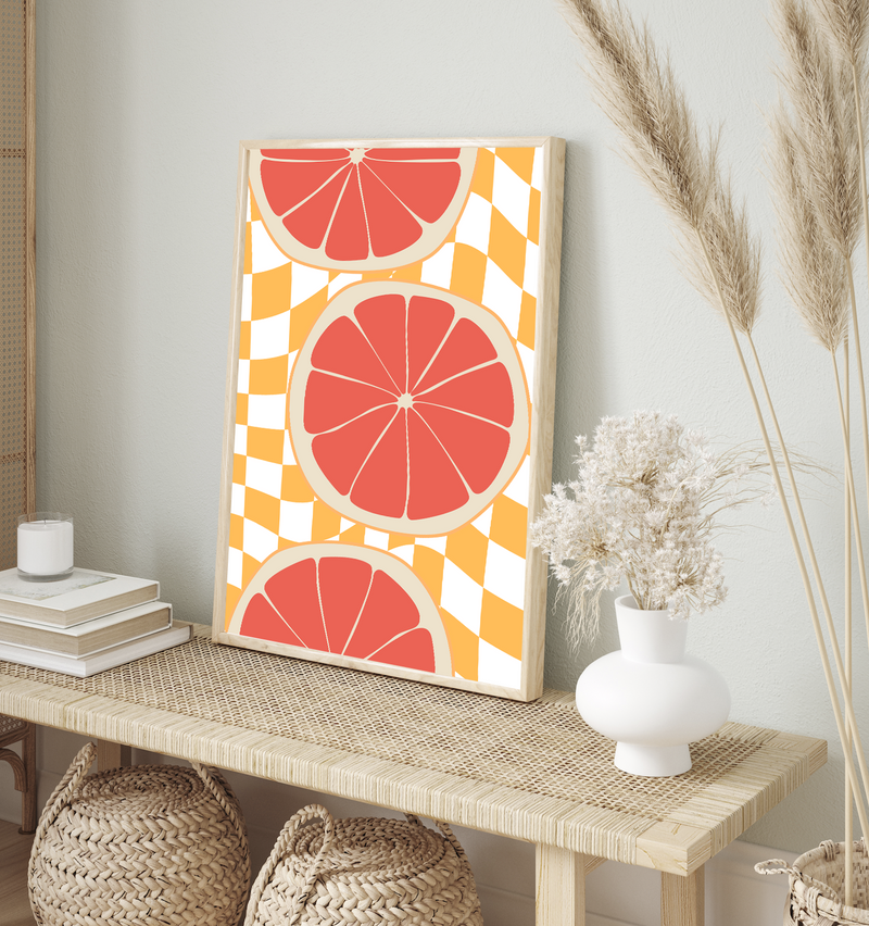 Checkered Oranges | Art Print