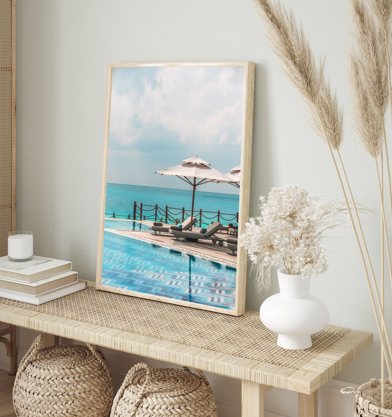 Sun Chairs By The Pool | Art Print