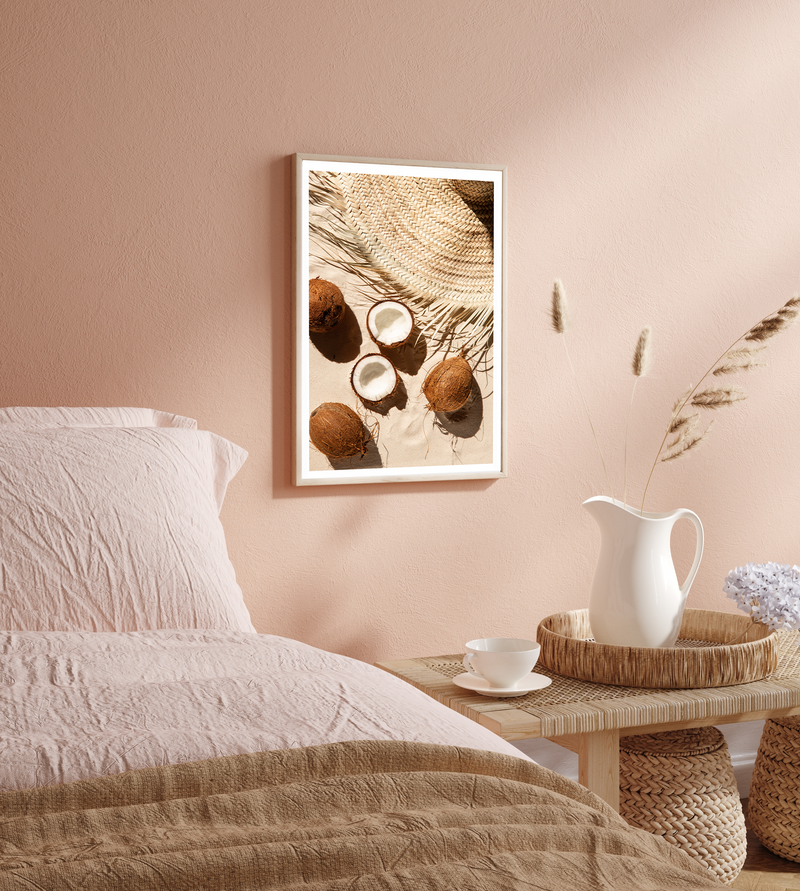 Fresh Coconuts On Sandy Beach | Art Print