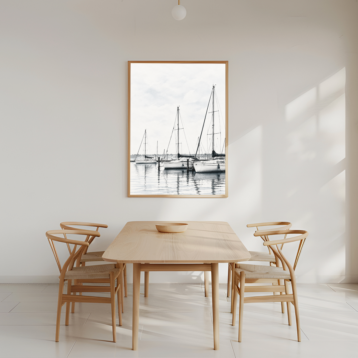 Serene Minimalist Marina Watercolour | Art Print