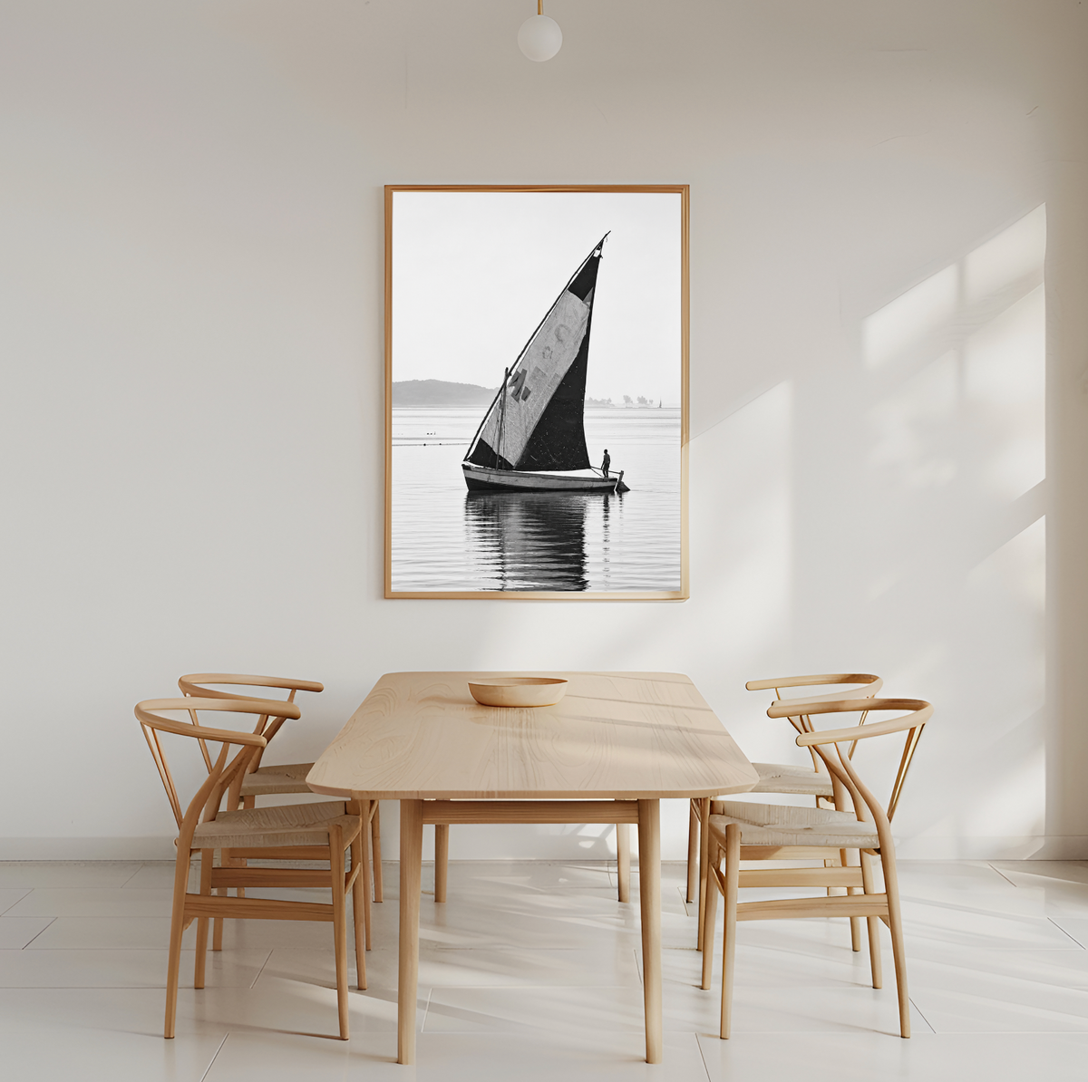 Solitary Sailboat in Still Waters | Art Print