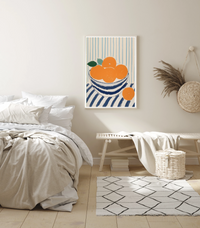 Oranges On Stripes I | Art Print