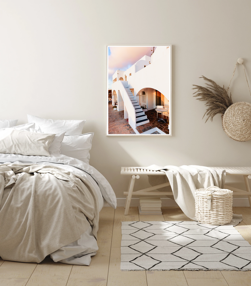 Santorini Apartments | Art Print