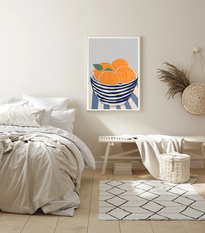 Oranges On Stripes II | Art Print