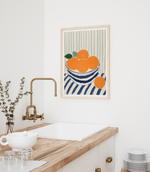 Oranges On Stripes I | Art Print
