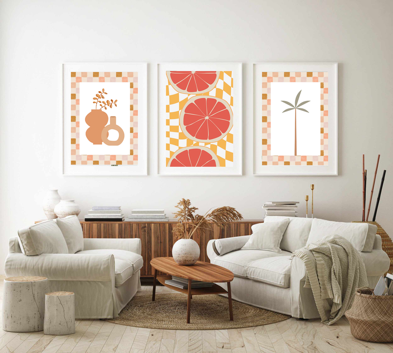 Checkered Oranges | Art Print