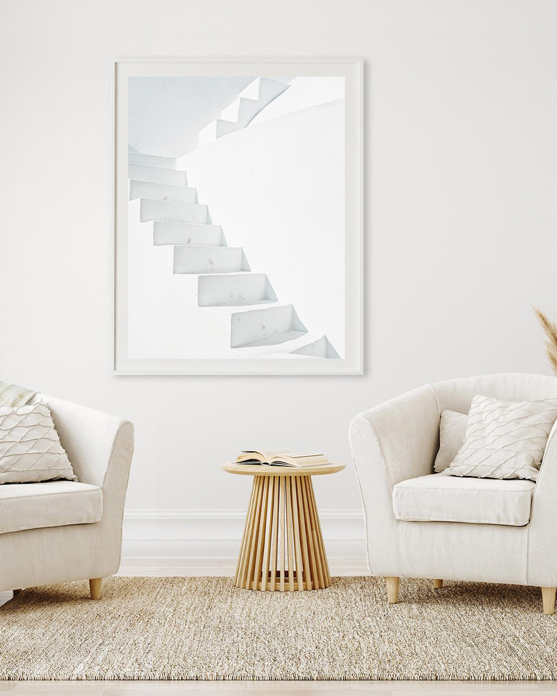 White Staircase In Greece | Art Print