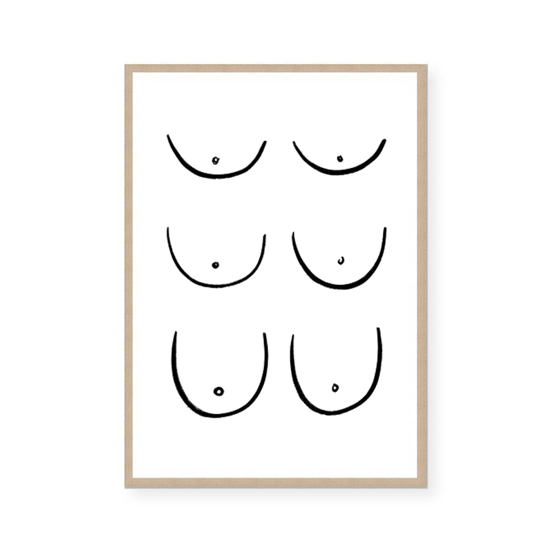 Boobs Illustration Different Types Art Board Print for Sale by