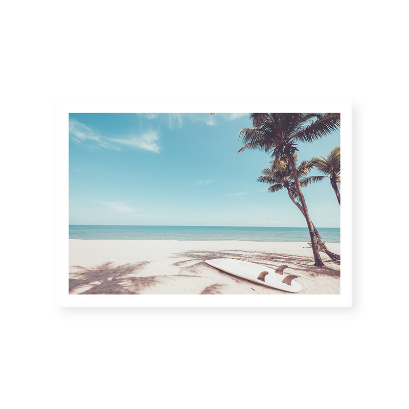 Surfboard | Tropical Beach | Art Print