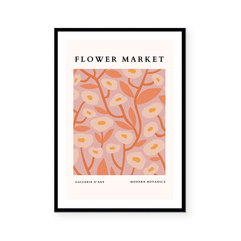 Flower Market | Retro Pink | Art Print