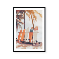 Surfboards And Palm Trees | Art Print