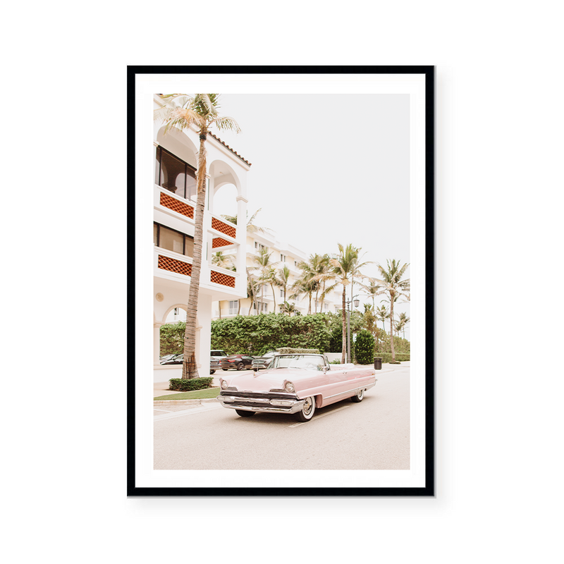 Light Pink Vintage Car | Art Print