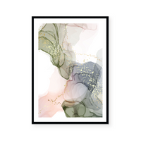 Abstract Fluid | Jade Green & Nude | Art Print