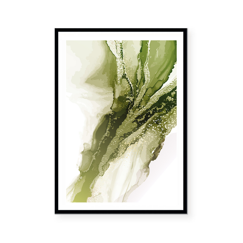 Abstract Fluid | Emerald Green | Art Print