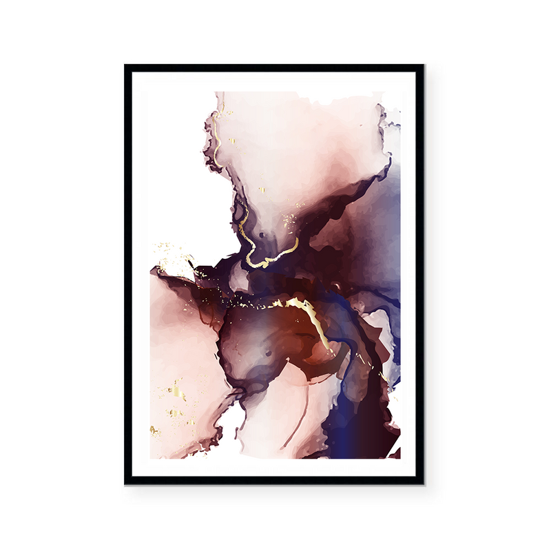 Abstract Fluid | Marble Red & Blue | Art Print