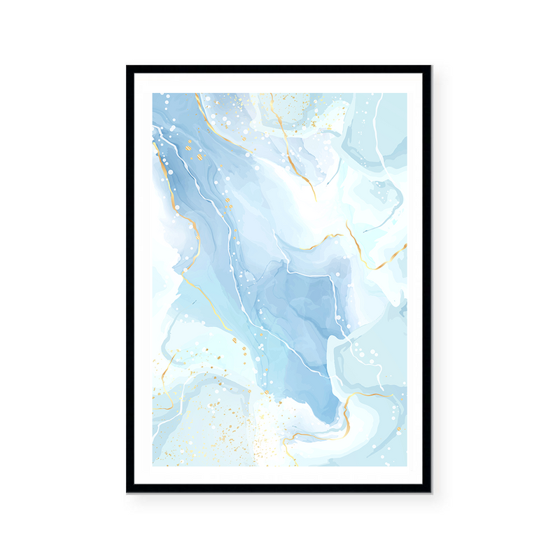 Abstract Fluid | Baby Blues | Art Print