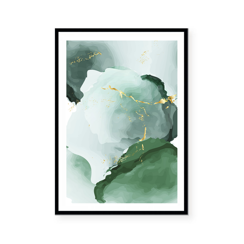 Abstract Fluid | Jade Green | Art Print