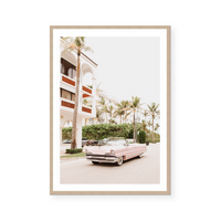 Light Pink Vintage Car | Art Print