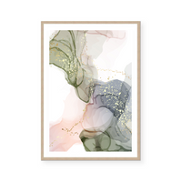 Abstract Fluid | Jade Green & Nude | Art Print