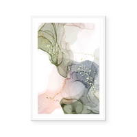 Abstract Fluid | Jade Green & Nude | Art Print