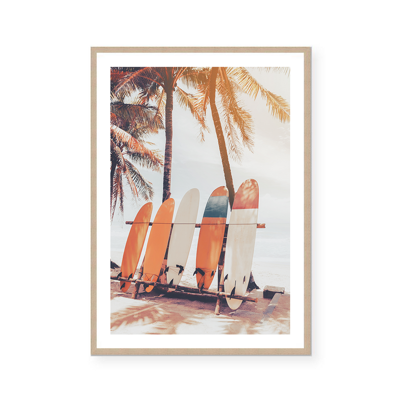 Surfboards And Palm Trees | Art Print