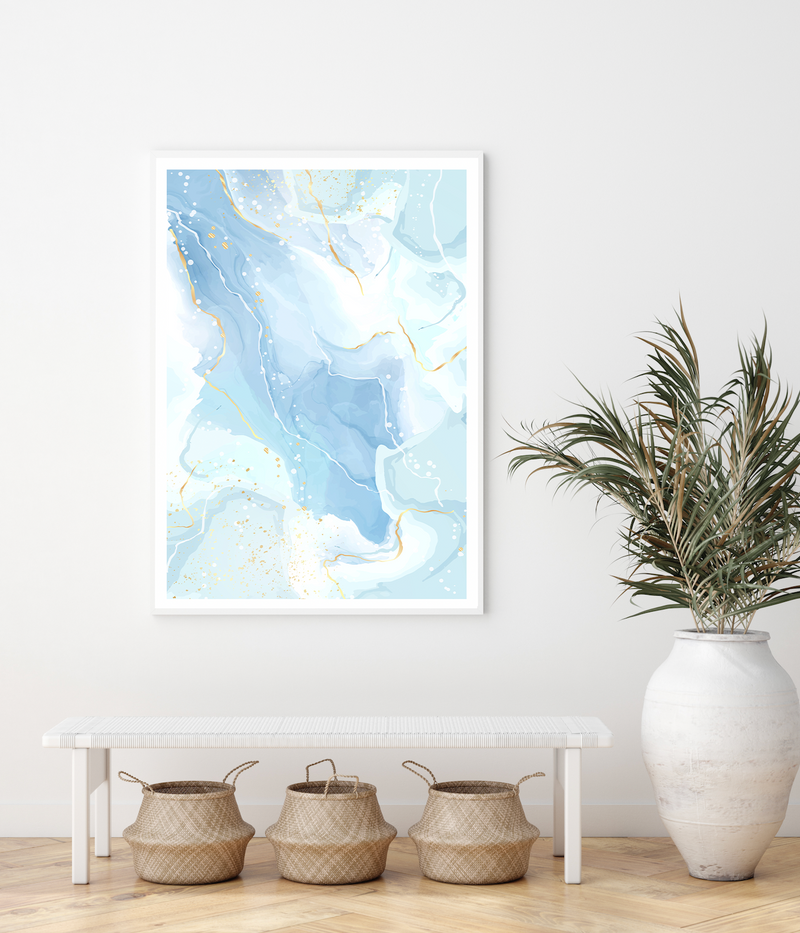 Abstract Fluid | Baby Blues | Art Print