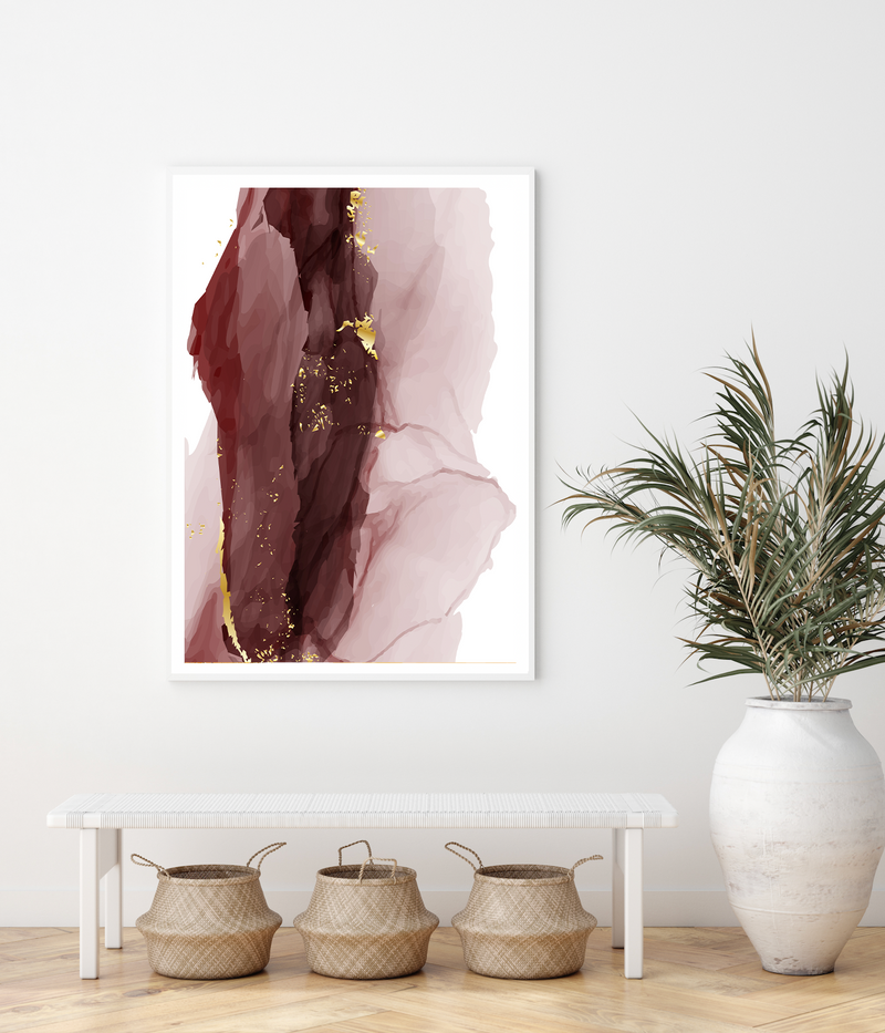 Abstract Fluid | Marble Red | Art Print