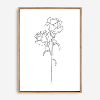 Roses | Line Art | Canvas Print