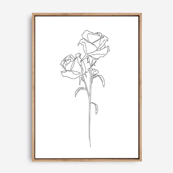 Roses | Line Art | Canvas Print
