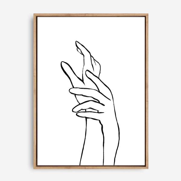 Hands | Line Art | Canvas Print