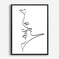 Kiss Me | Line Art | Canvas Print