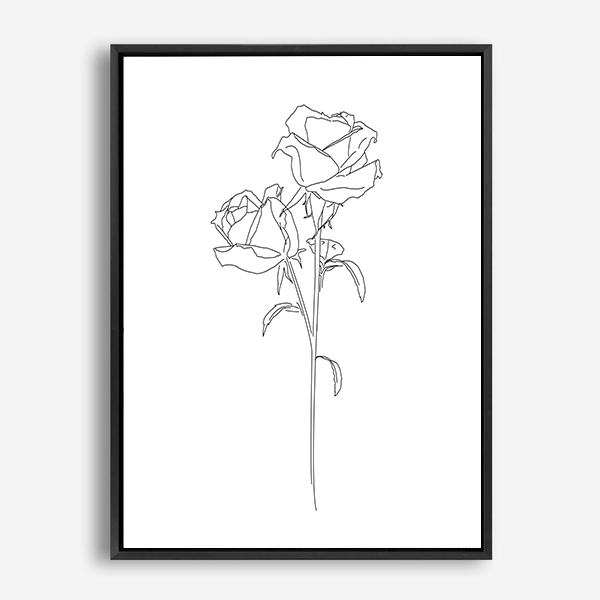 Roses | Line Art | Canvas Print